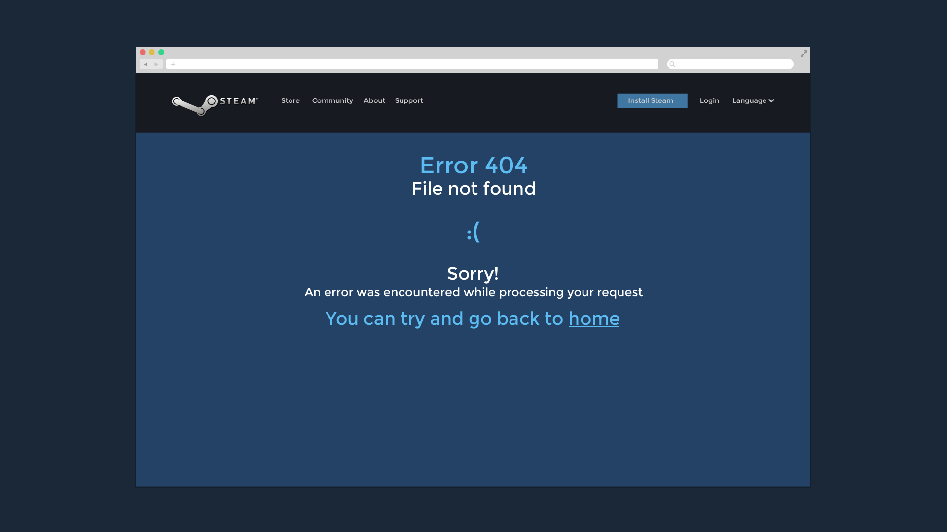 Error 404 стим